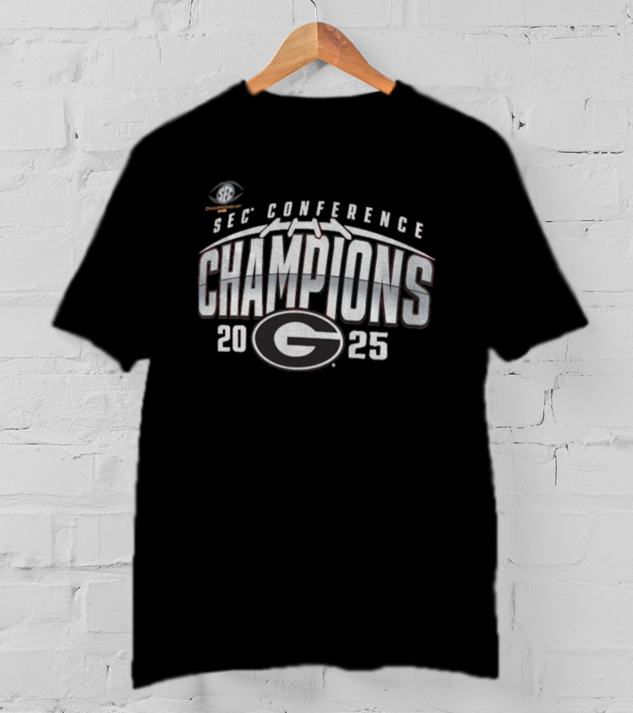 Georgia Bulldogs SEC Conference Champions 2025 Football Endzone Speed T-Shirt