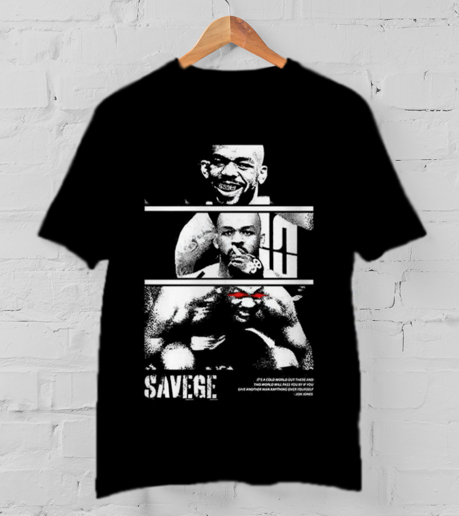 Jones Jones Savage Red Glove Fighter Portrait T-Shirt