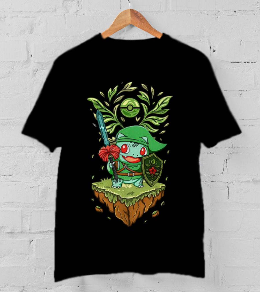 Legend Of Grass Bulbasaur Pokémon And Zelda Fusion T-Shirt