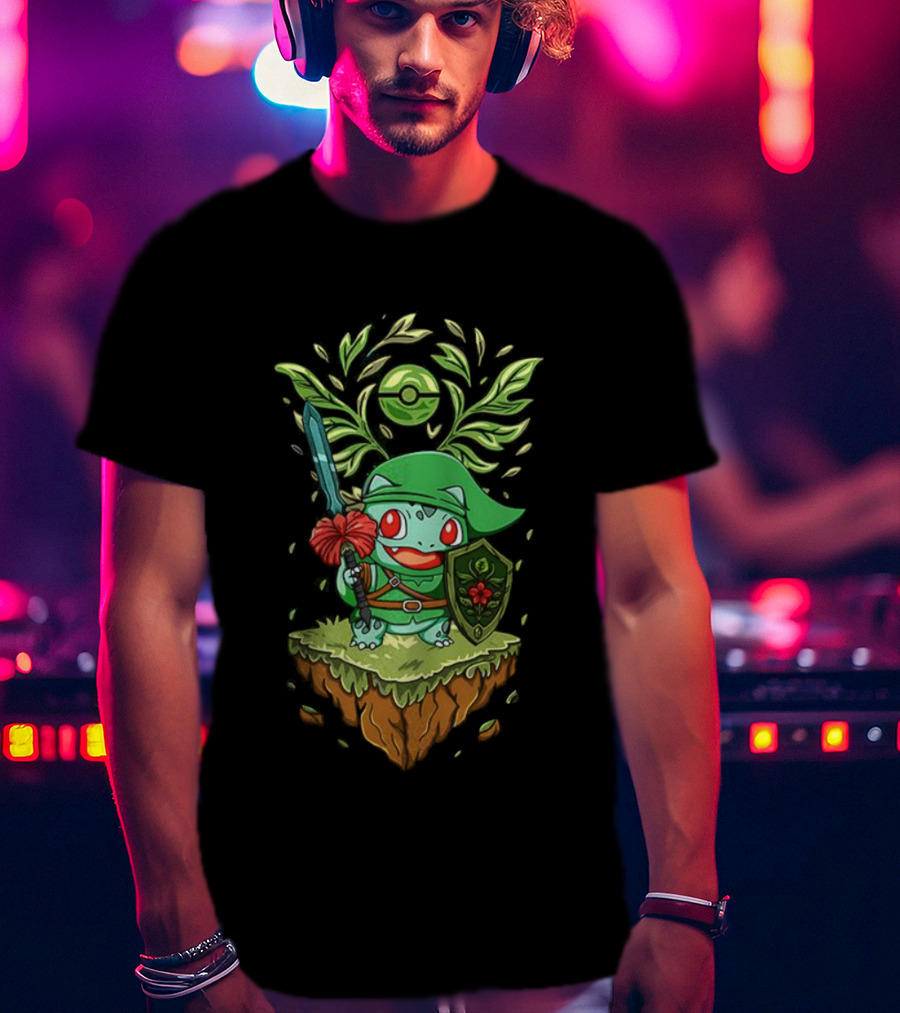 Legend Of Grass Bulbasaur Pokémon And Zelda Fusion T-Shirt