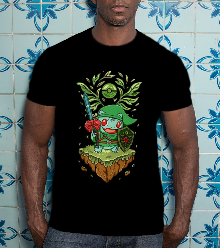 Legend Of Grass Bulbasaur Pokémon And Zelda Fusion T-Shirt