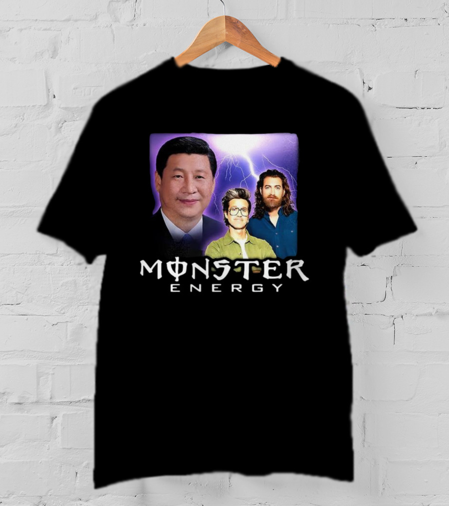 Monster Energy Meme With Lightning And Three Figures T-Shirt