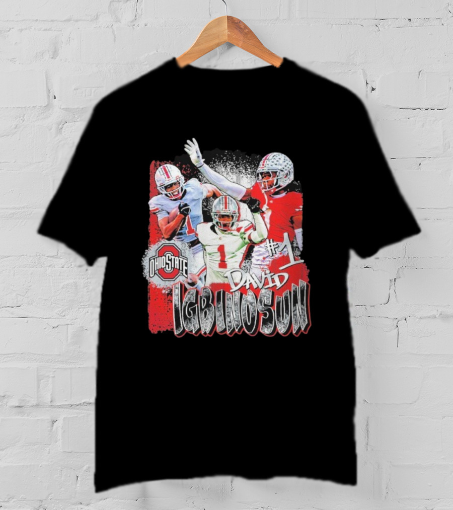 Ohio State Buckeyes Davison Igbinosun #1 Highlight Football Fan Gear T-Shirt