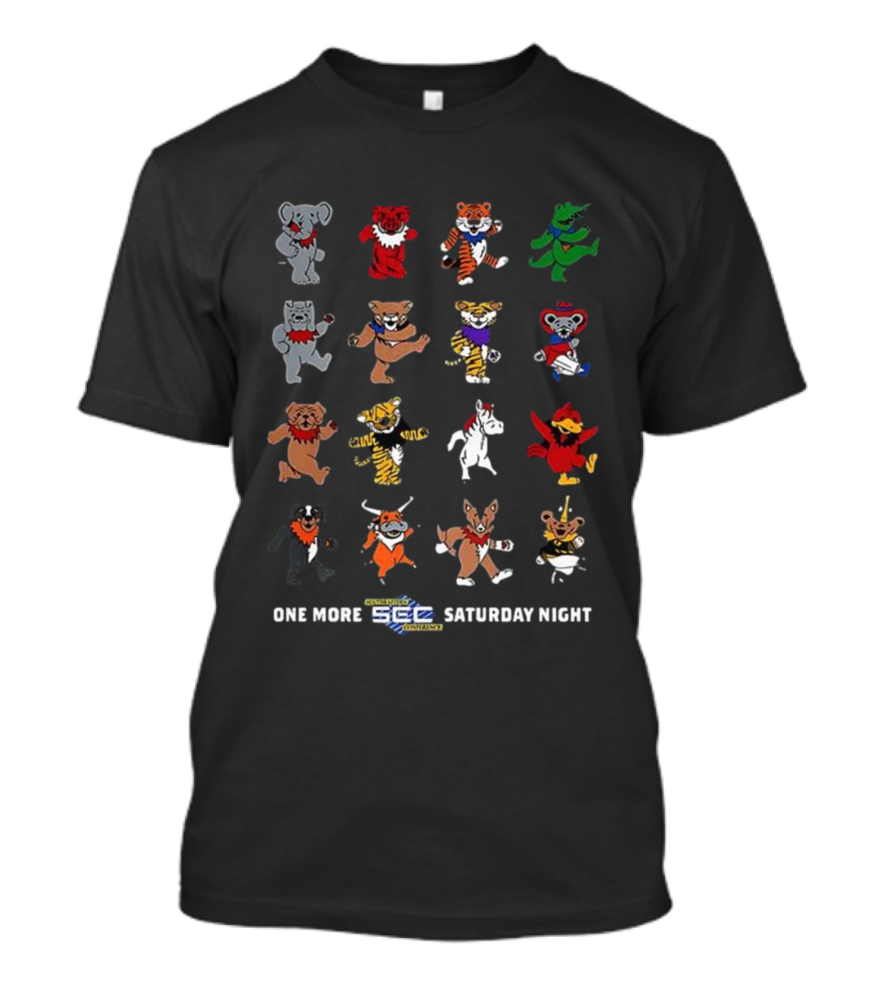 SEC Saturday Night Football Mascots One More Sec T-Shirt