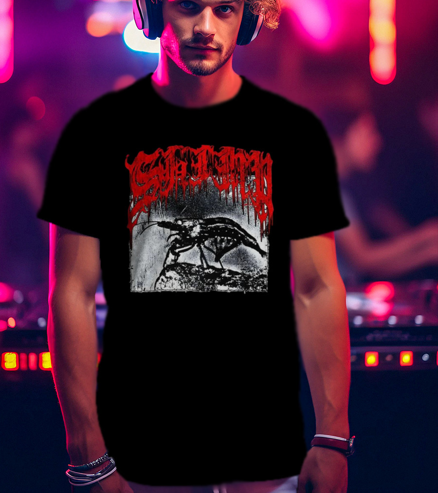 Death Metal Shrimp Lover Retro Horror Style T-Shirt