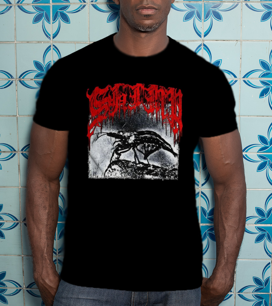 Death Metal Shrimp Lover Retro Horror Style T-Shirt