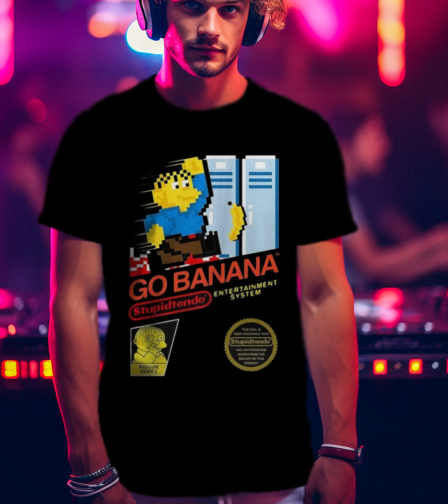 Go Banana Stupidtendo Entertainment System 8-Bit Wiggum Series T-Shirt
