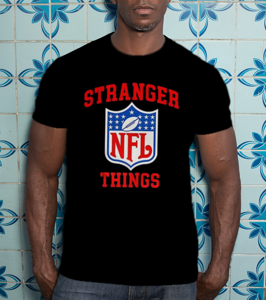Stranger Things NFL Mashup Collaboration Sports Fans Nostalgia Apparel T-Shirt