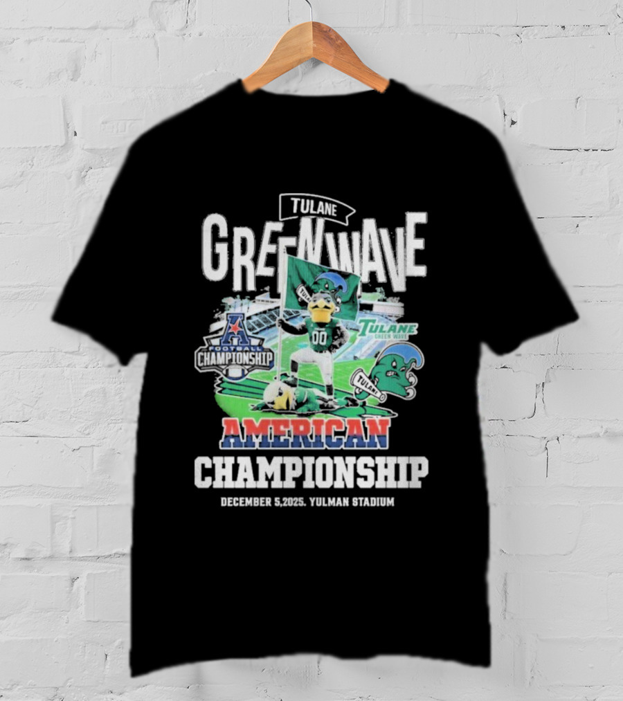 Tulane Green Wave American Championship Football December 2025 Tulane Stadium T-Shirt