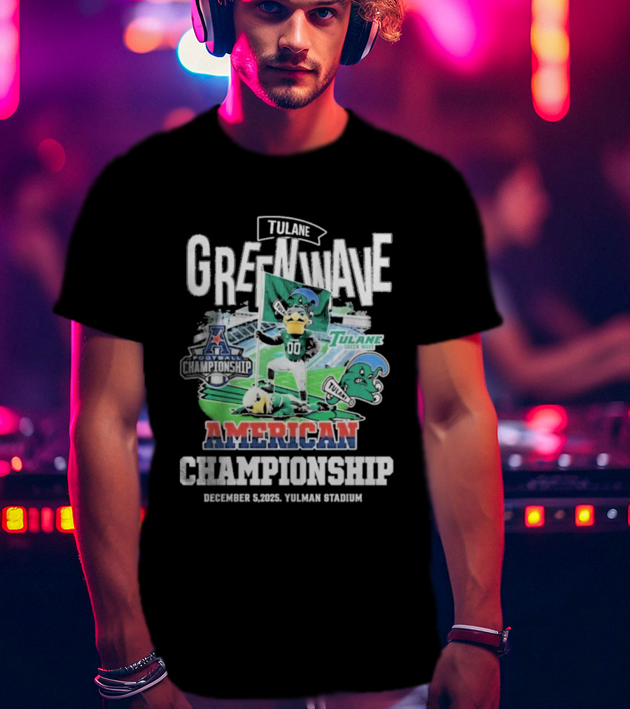 Tulane Green Wave American Championship Football December 2025 Tulane Stadium T-Shirt