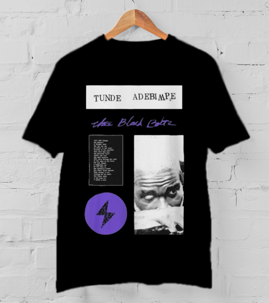 Tunde Adebimpe Thee Black Boltz Just Above Thunder Purple Lightning T-Shirt