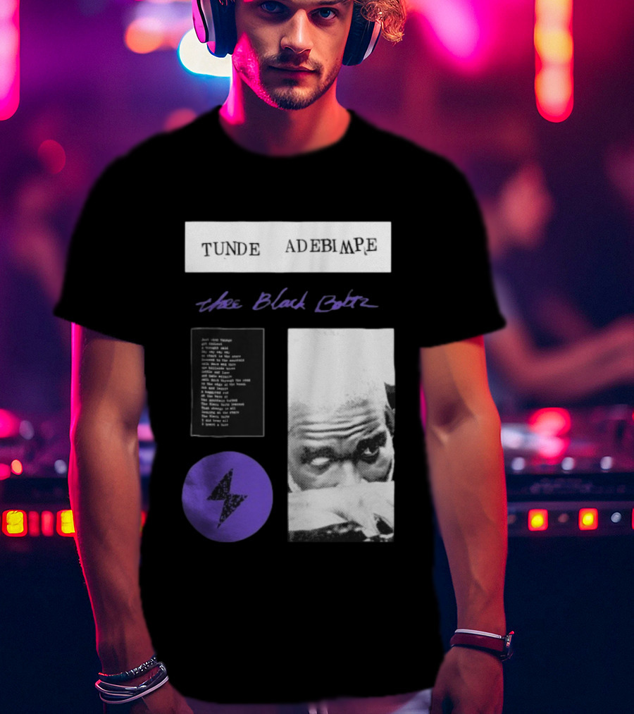 Tunde Adebimpe Thee Black Boltz Just Above Thunder Purple Lightning T-Shirt