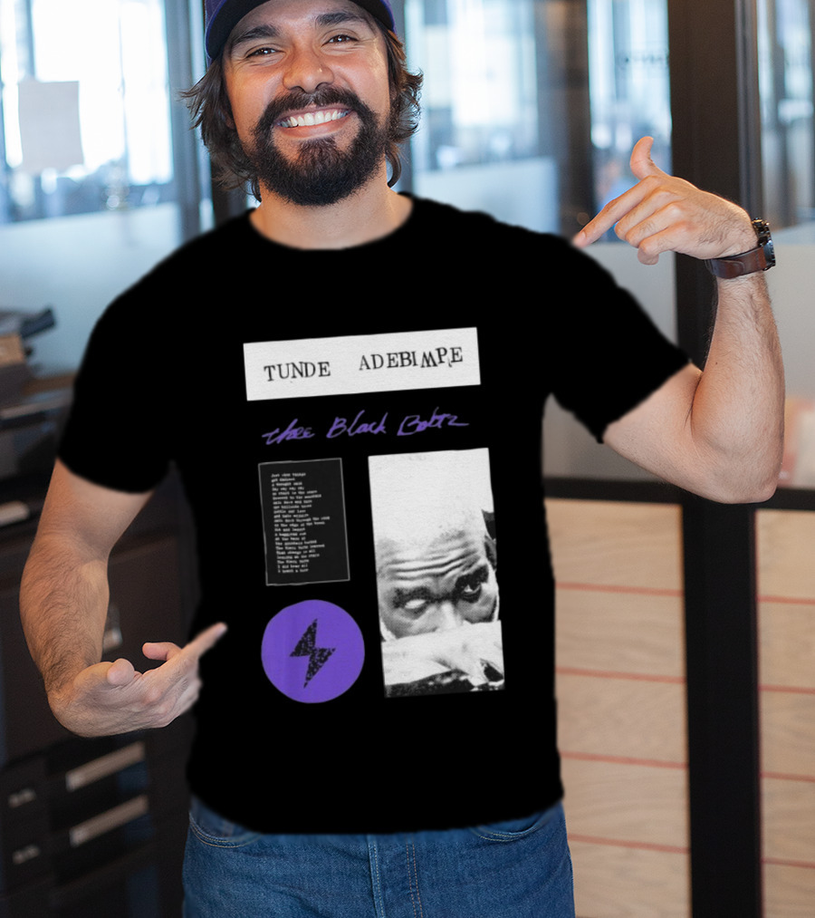 Tunde Adebimpe Thee Black Boltz Just Above Thunder Purple Lightning T-Shirt