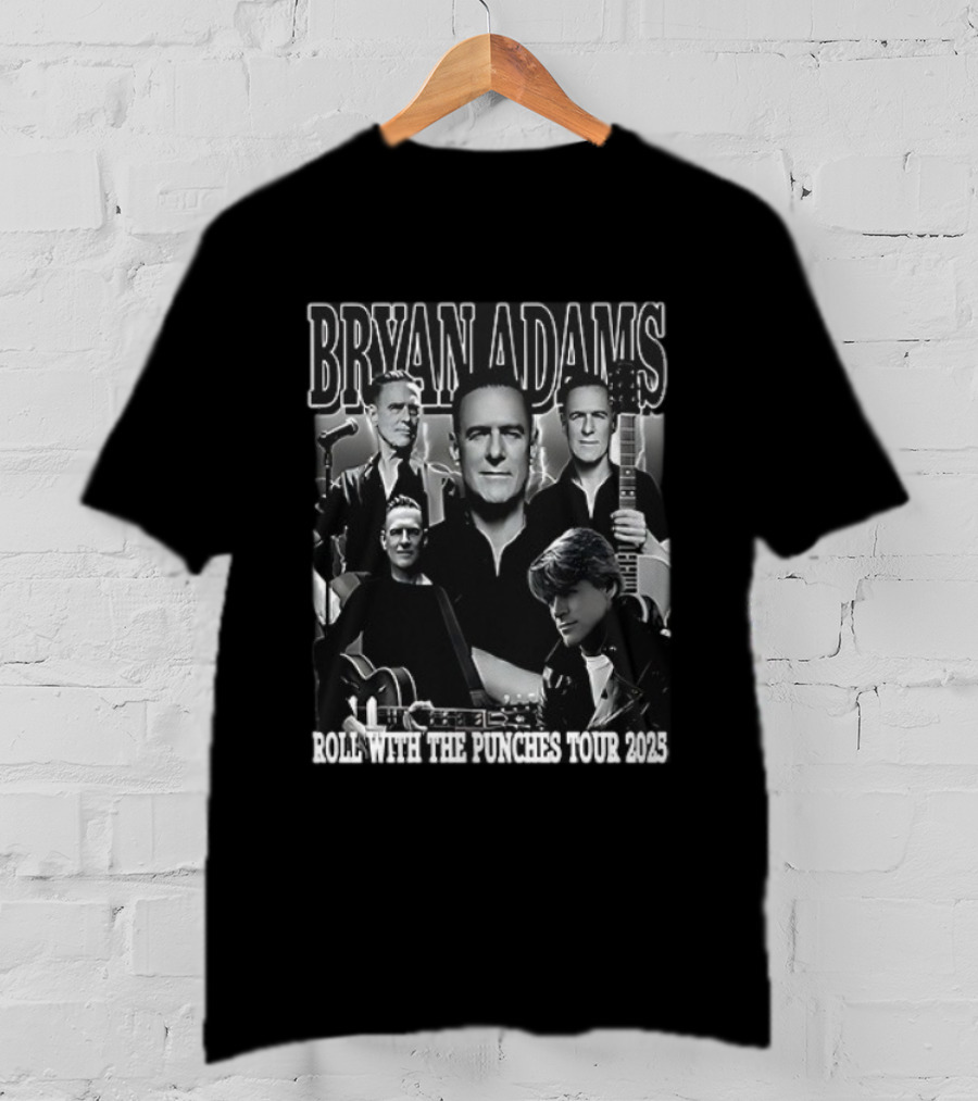 Bryan Adams Roll With The Punches Tour 2025 Dates Schedule T-Shirt