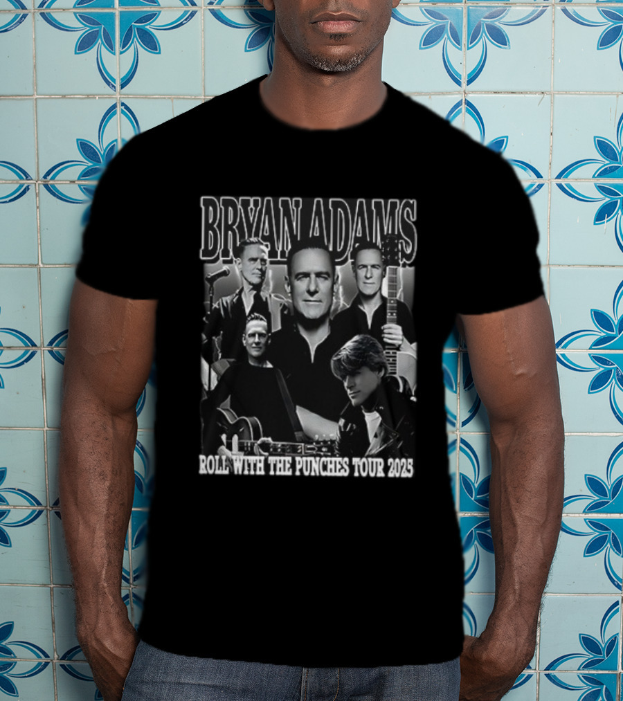 Bryan Adams Roll With The Punches Tour 2025 Dates Schedule T-Shirt