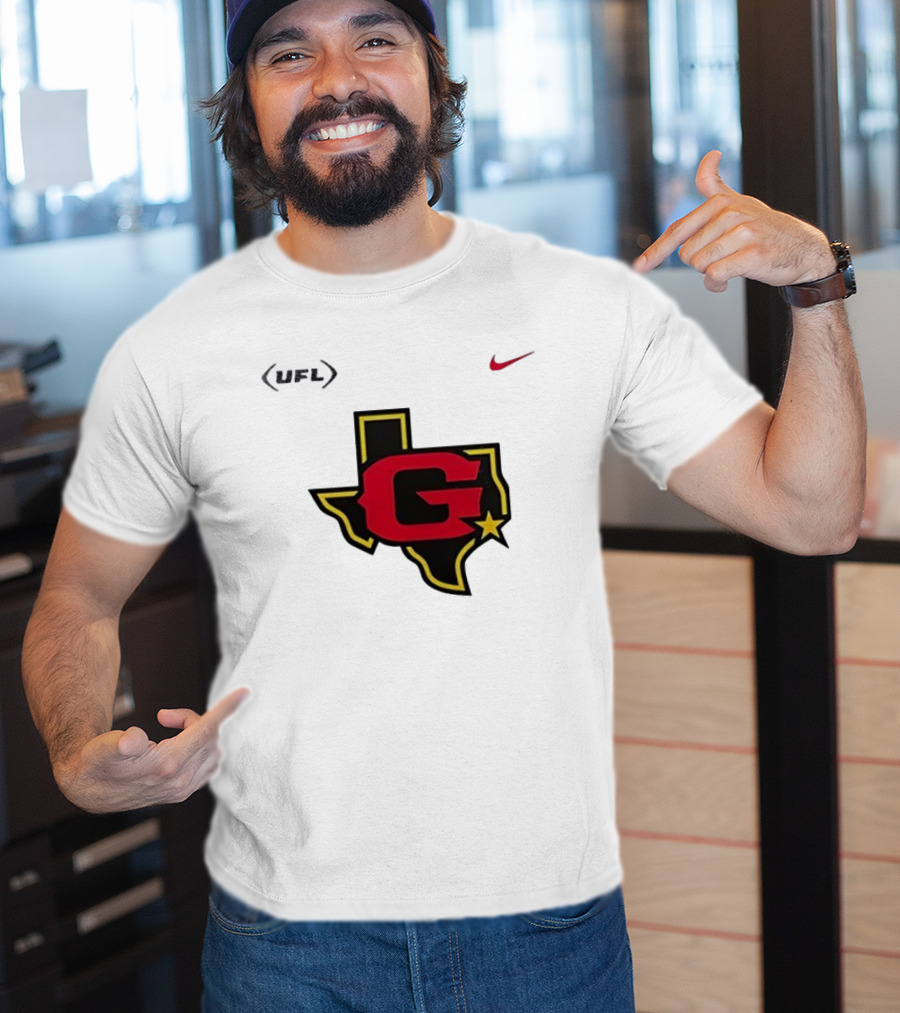 Houston Gamblers USFL Nike Texas Map Star T-Shirt