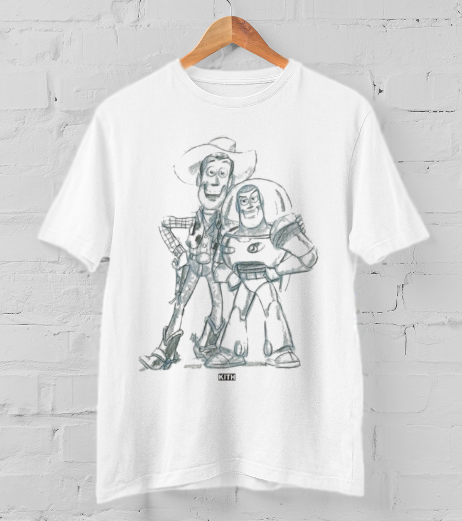 Kith For Pixar Toy Story Sketch Woody Buzz T-Shirt