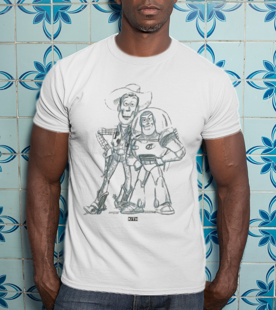 Kith For Pixar Toy Story Sketch Woody Buzz T-Shirt