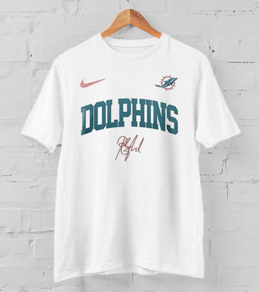 Miami Dolphins Nike Retro Manilow Signature Once Before I Go T-Shirt