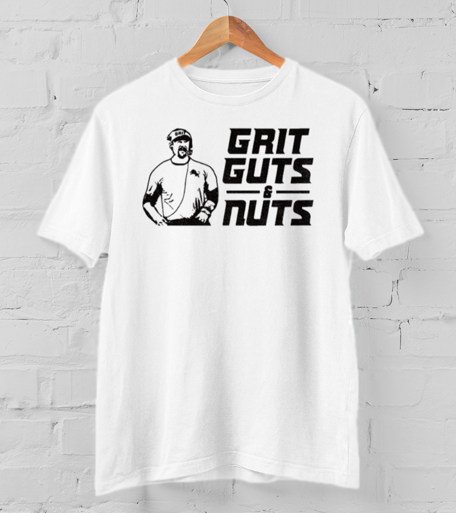Grit Guts Nuts Dan Campbell Detroit Lions NFL Football Vintage Retro Style T-Shirt