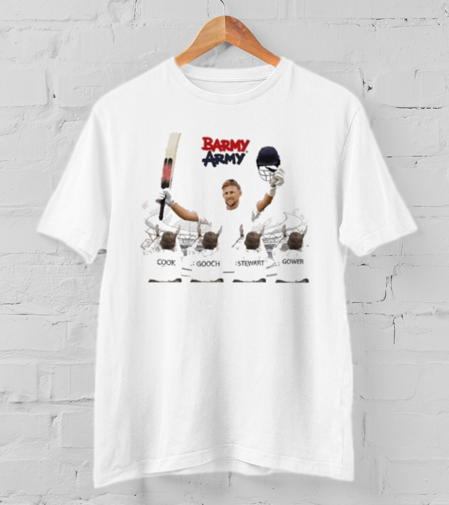 Barmy Army Joe Root Ovation Cook Godch Stewart Gower T-Shirt