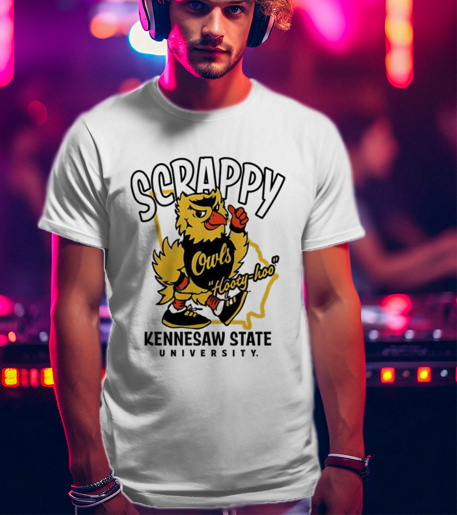 Scrappy Owls Hooty-hoo Kennesaw State University Mascot T-Shirt
