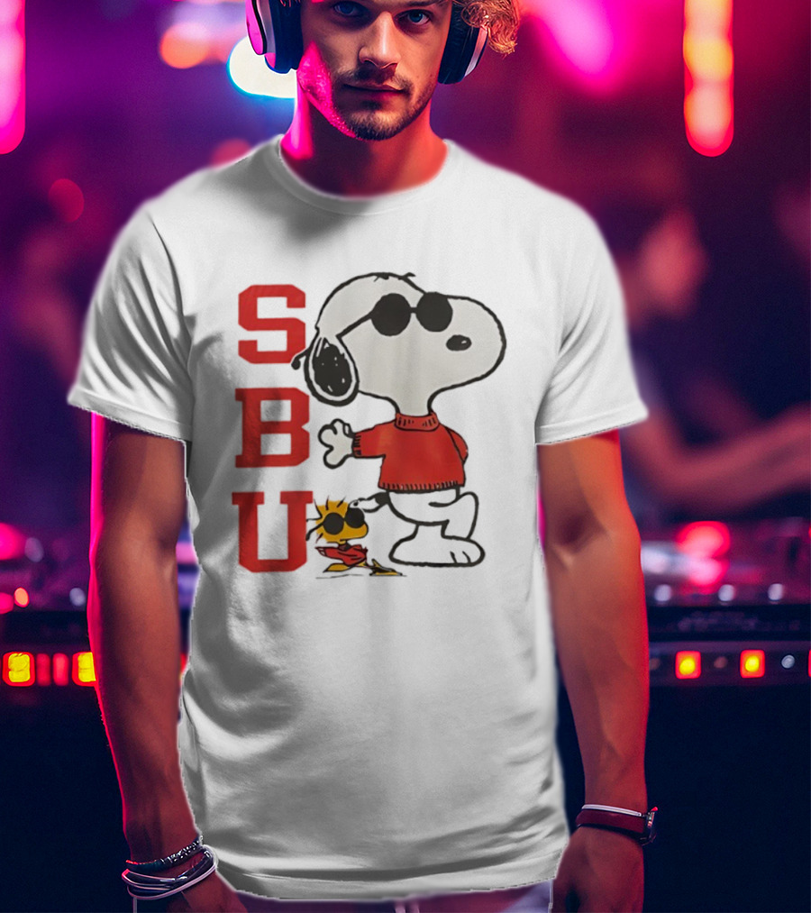 Stony Brook University Snoopy Woodstock SBU Joe Cool T-Shirt