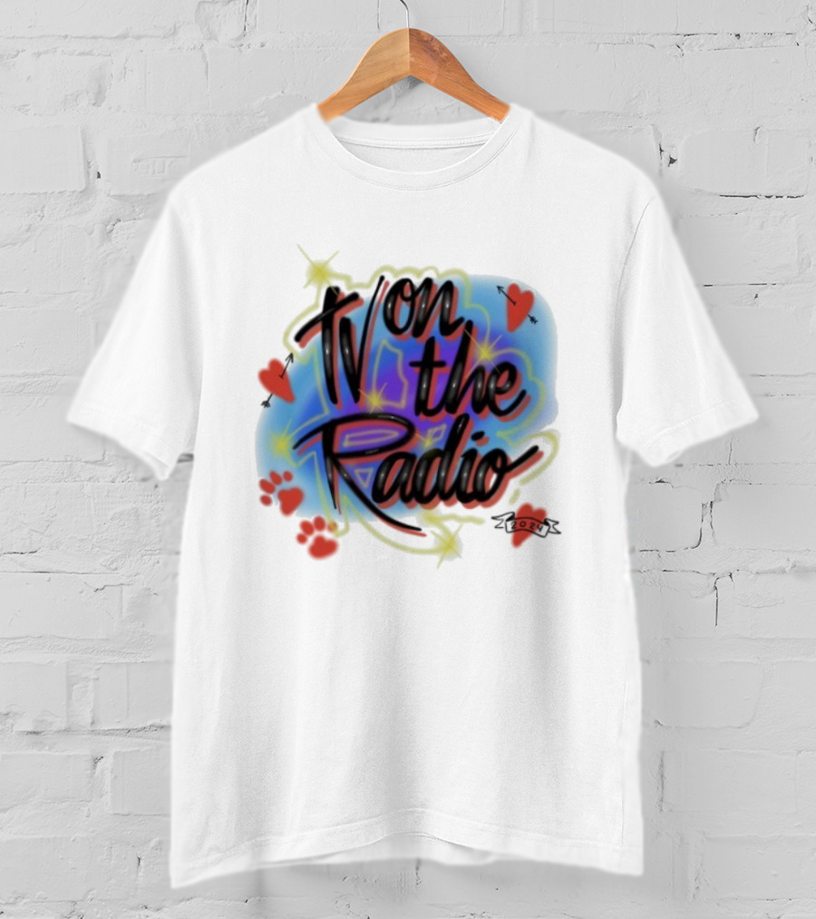 Tv On The Radio Airbrush Hearts Stars Sparkles T-Shirt