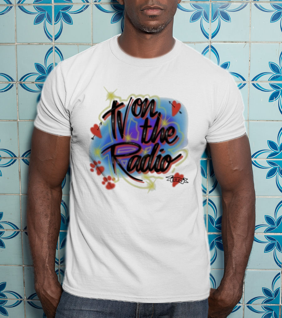 Tv On The Radio Airbrush Hearts Stars Sparkles T-Shirt