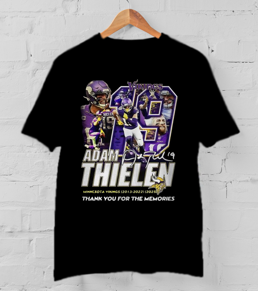 Adam Thielen Vikings 19 Minnesota Memories Signature 2013-2022 T-Shirt