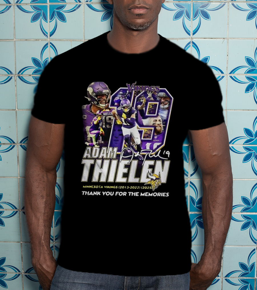 Adam Thielen Vikings 19 Minnesota Memories Signature 2013-2022 T-Shirt