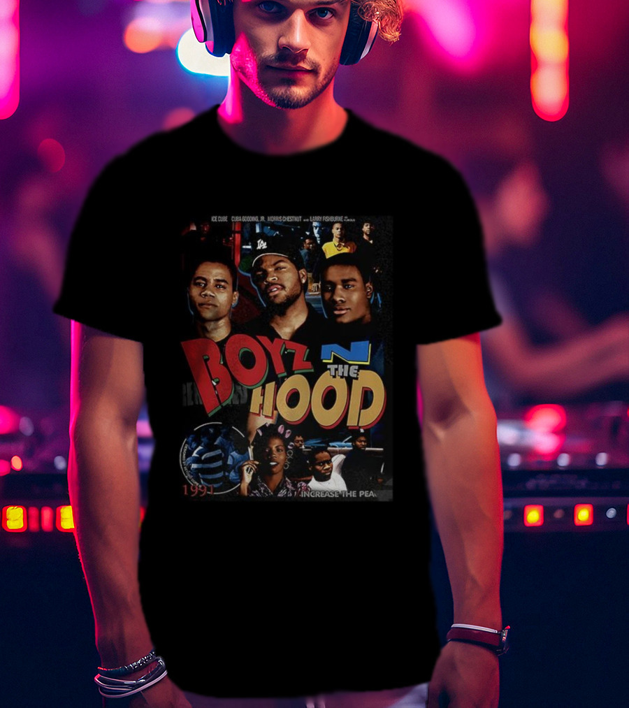 Boyz N The Hood 1991 Ice Cube Cuba Gooding Jr Morris Chestnut Larry Fishburne Retro Increase The Peace T-Shirt