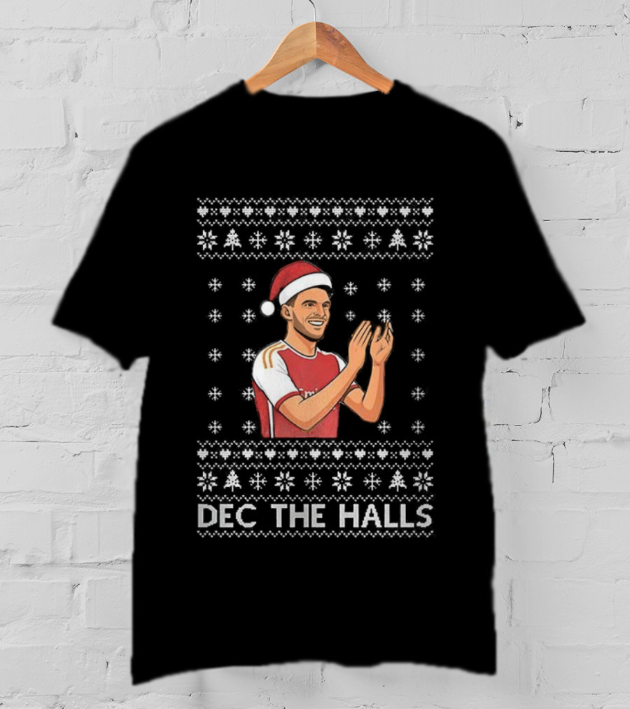 Declan Rice Arsenal Dec The Halls Ugly Christmas Football T-Shirt