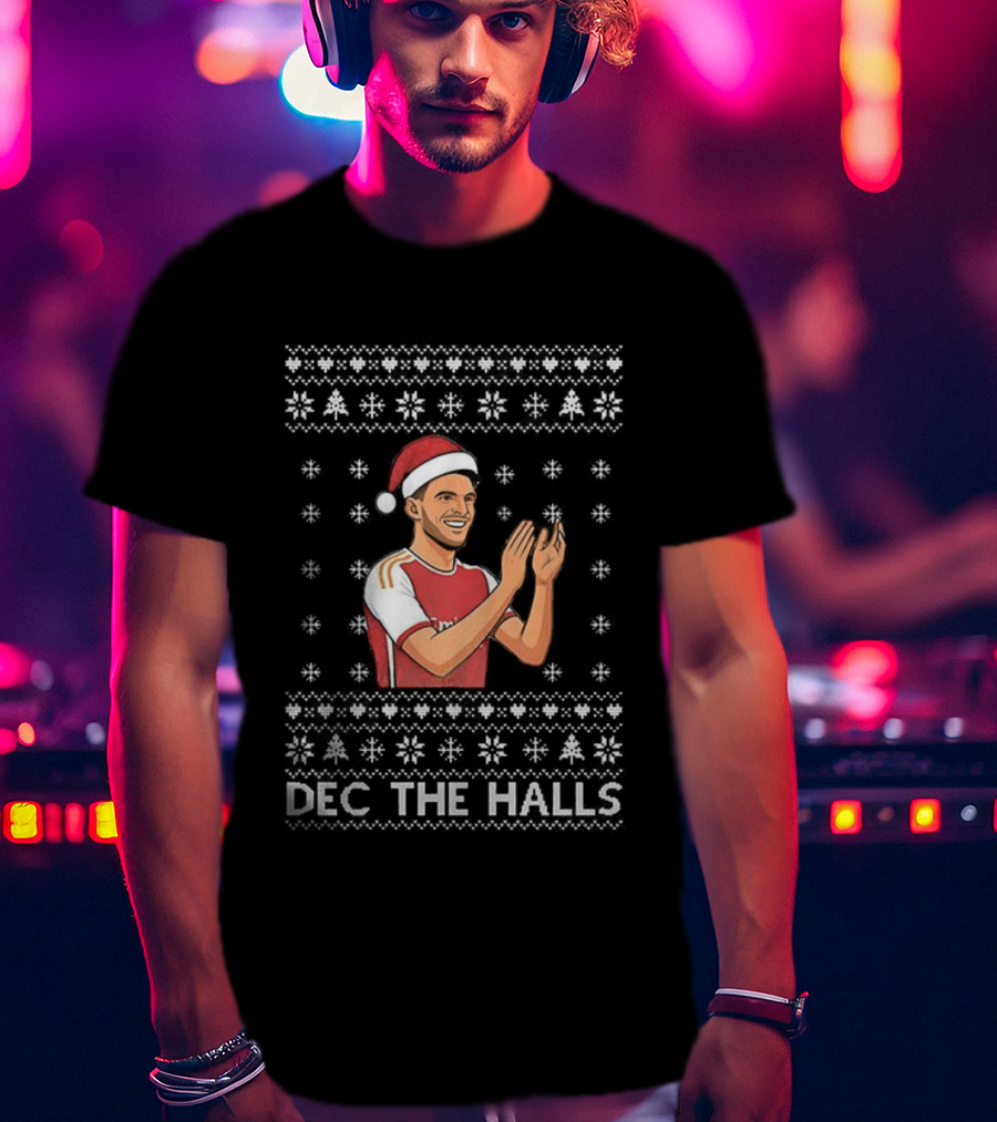 Declan Rice Arsenal Dec The Halls Ugly Christmas Football T-Shirt