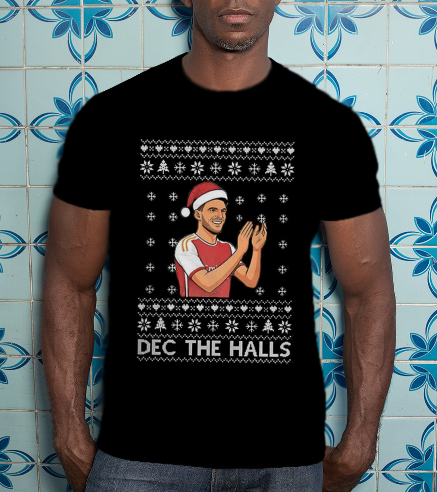 Declan Rice Arsenal Dec The Halls Ugly Christmas Football T-Shirt