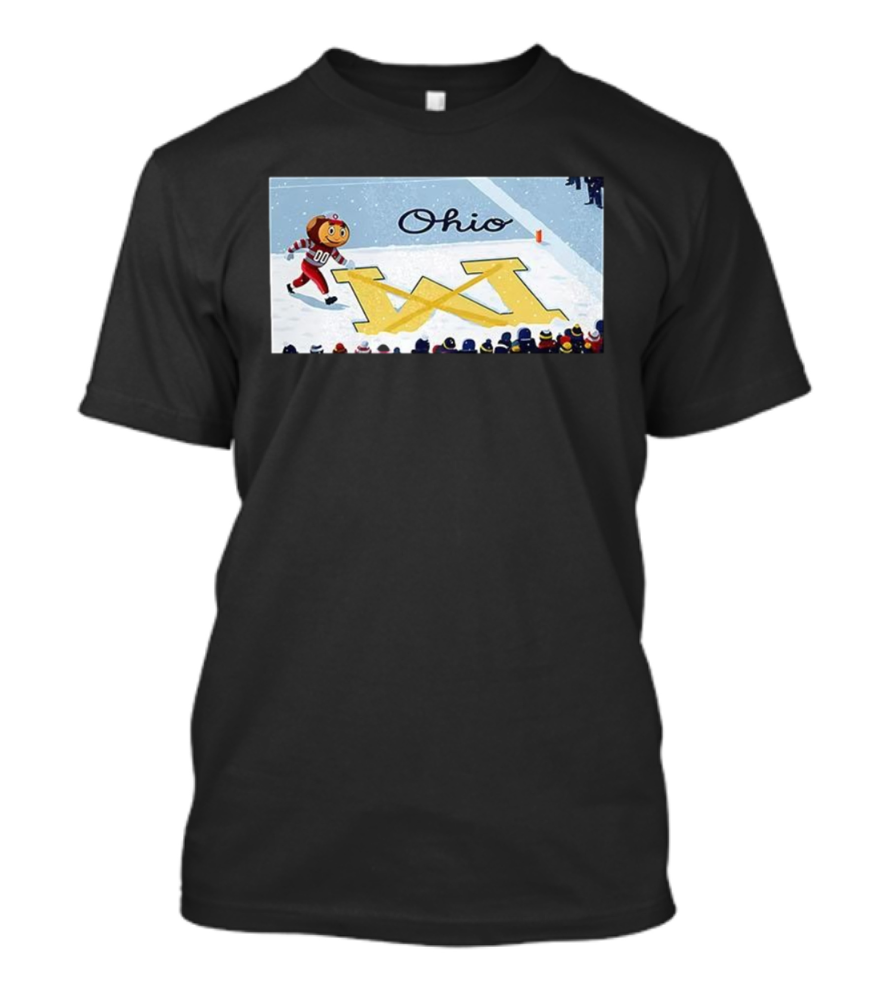 Ohio Brutus Sports Rivalry Crossing Out Michigan Icon M Football Game Scene T-Shirt