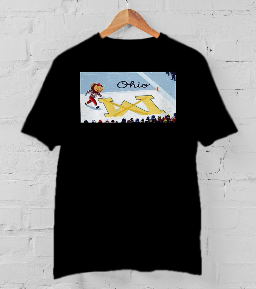 Ohio Brutus Sports Rivalry Crossing Out Michigan Icon M Football Game Scene T-Shirt
