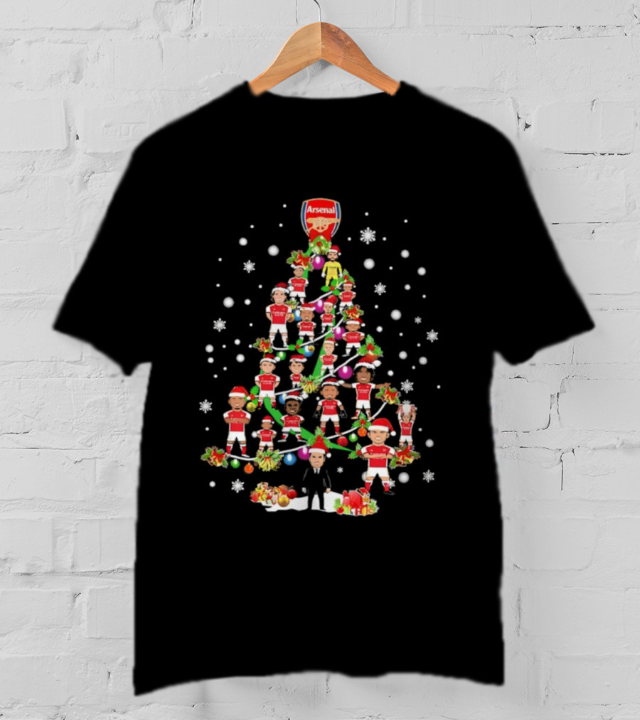 Arsenal FC Christmas Tree With Festive Players T-Shirt