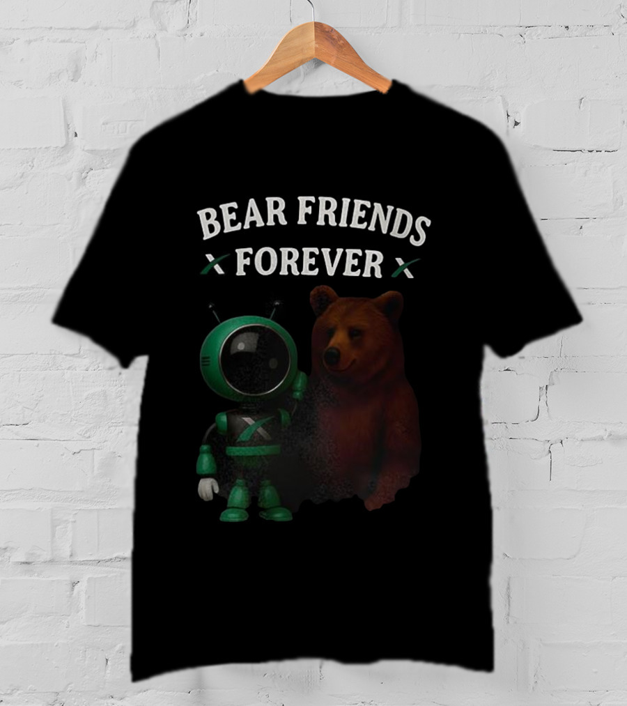 Bear Friends Forever Robot And Bear Duo Fun T-Shirt