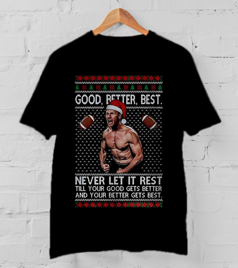 Chicago Bears Good Better Best Never Let It Rest Ugly Christmas T-Shirt