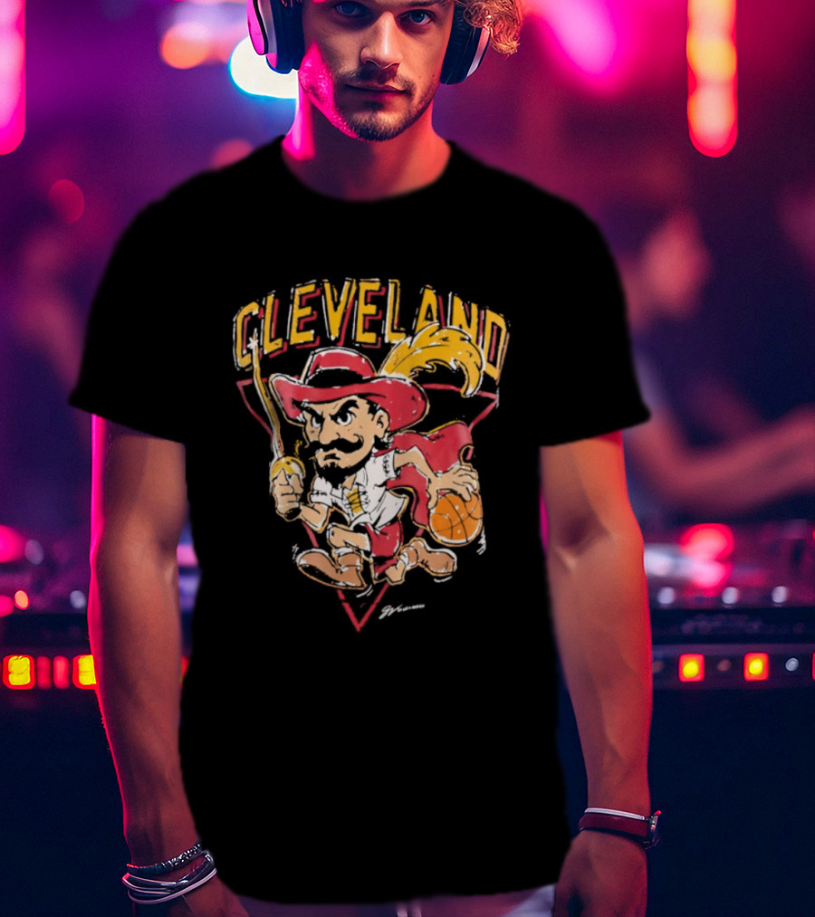 Cleveland Cavaliers Retro Mascot Classic Basketball T-Shirt