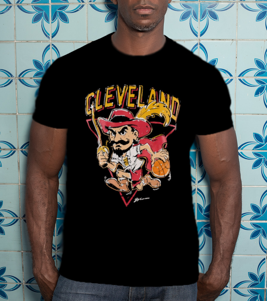 Cleveland Cavaliers Retro Mascot Classic Basketball T-Shirt