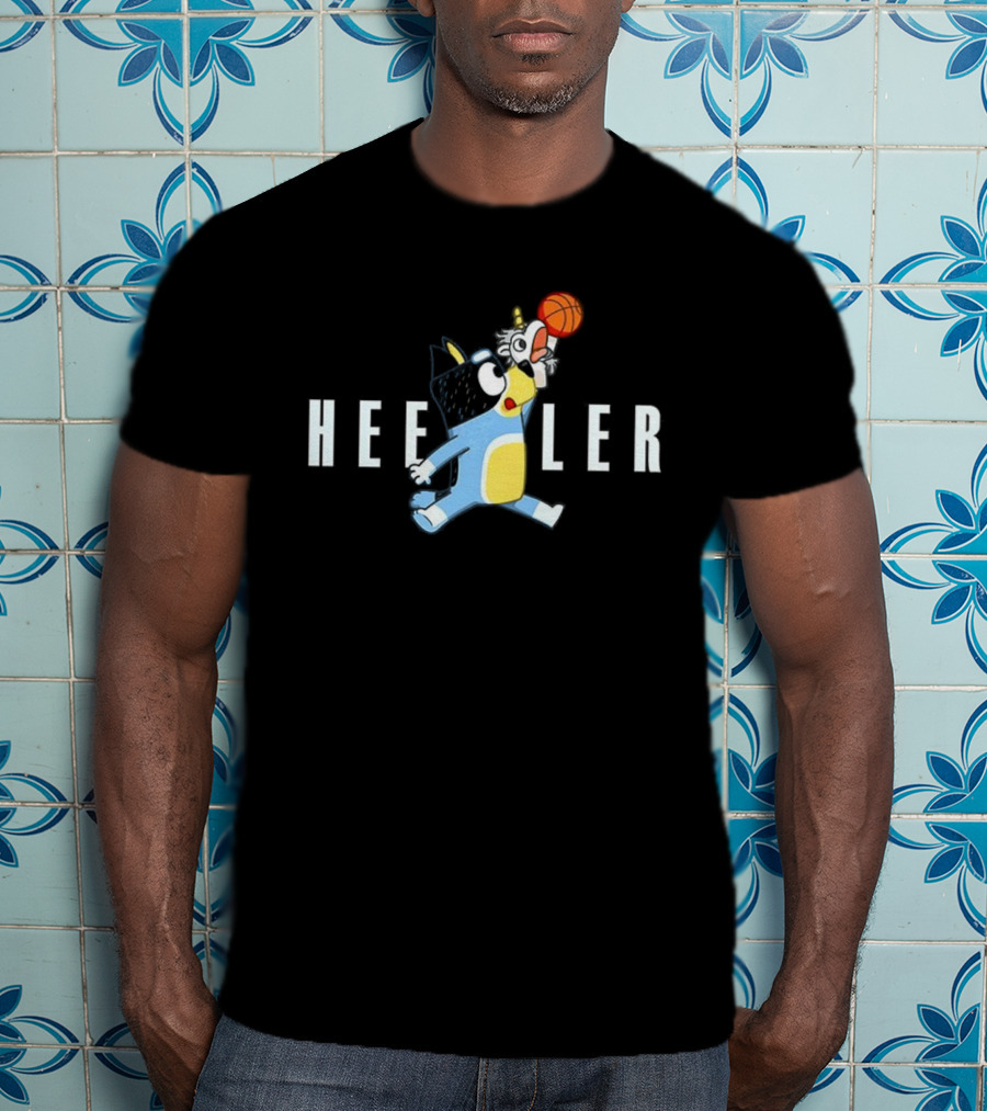 Bluey Heeler Slam Dunk Basketball Cartoon Character T-Shirt
