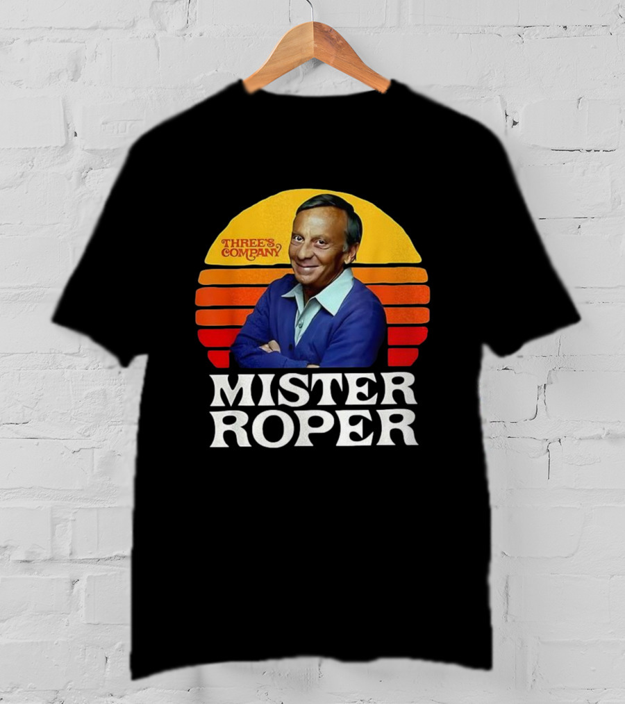 Mister Roper Three's Company Vintage 1970s Sitcom Character T-Shirt