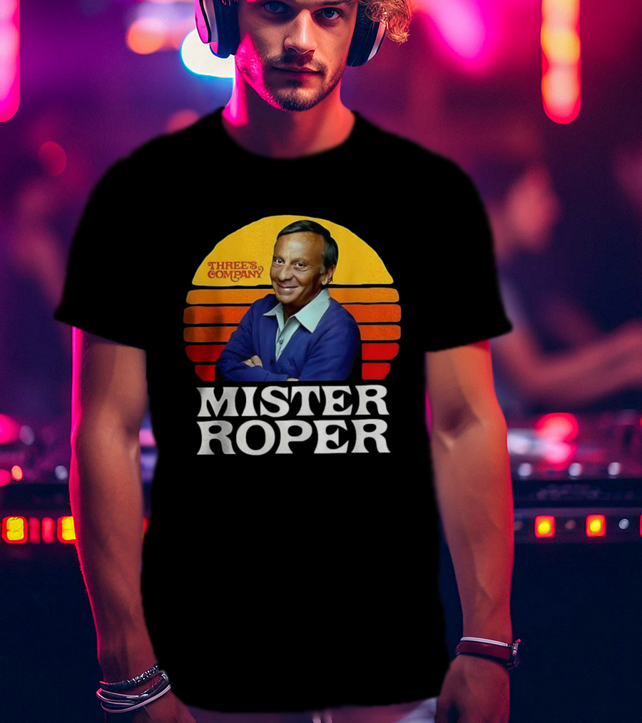Mister Roper Three's Company Vintage 1970s Sitcom Character T-Shirt