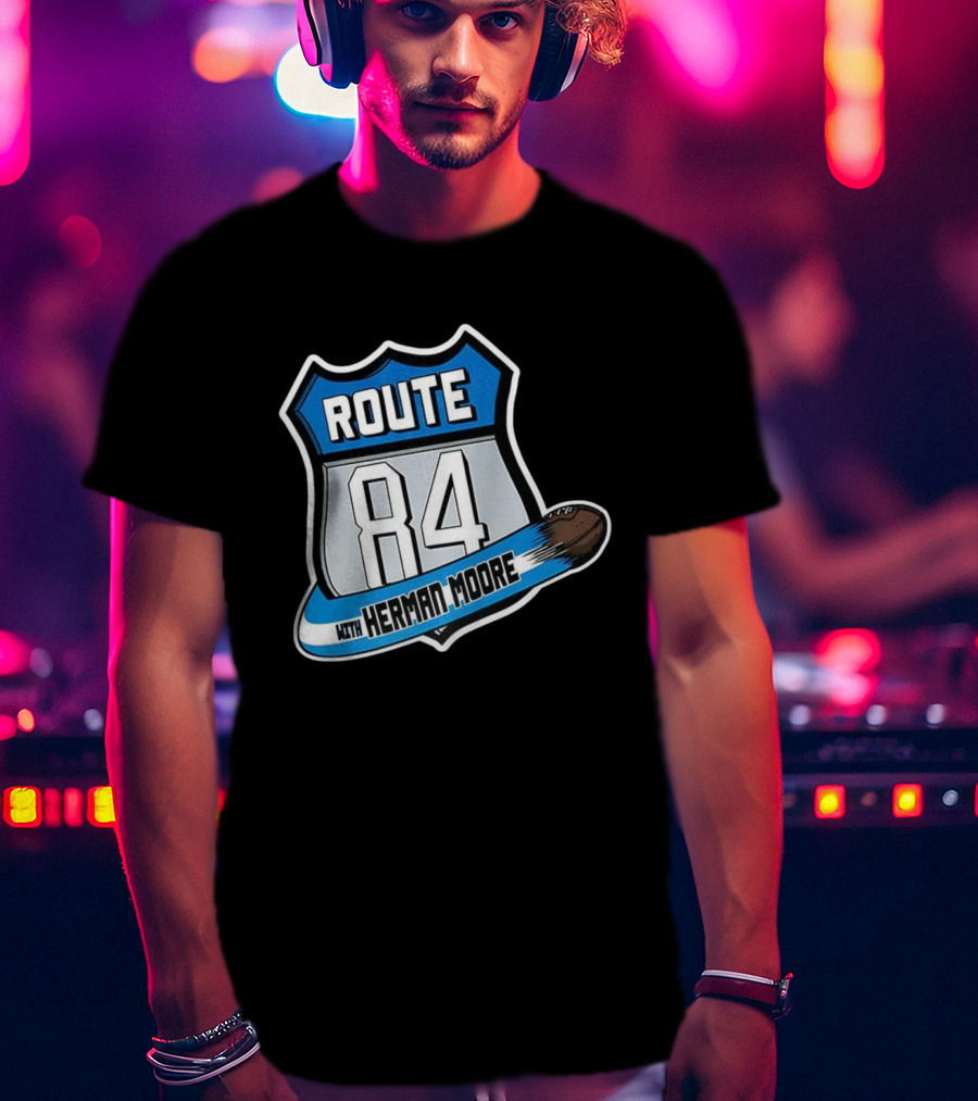 Route 84 With Herman Moore Detroit Lions Football T-Shirt