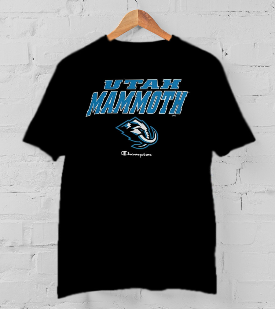 Utah Mammoth Champions Logo With Iconic Woolly Mammoth Symbol T-Shirt