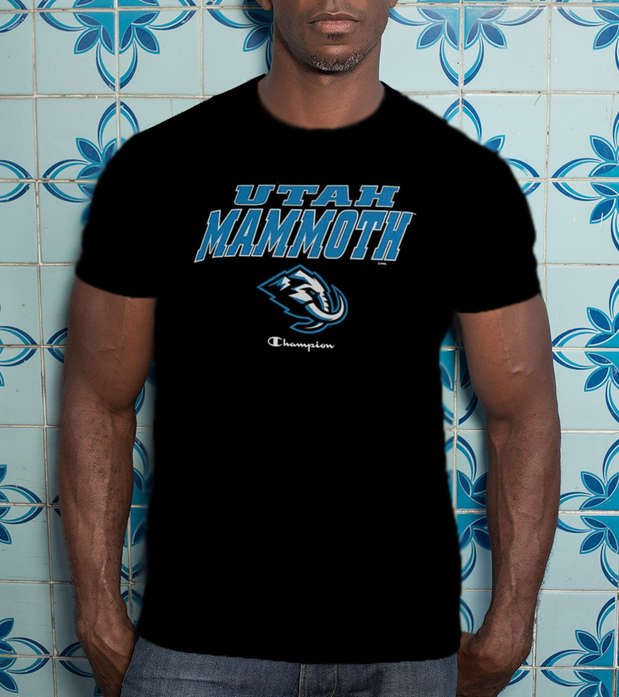 Utah Mammoth Champions Logo With Iconic Woolly Mammoth Symbol T-Shirt