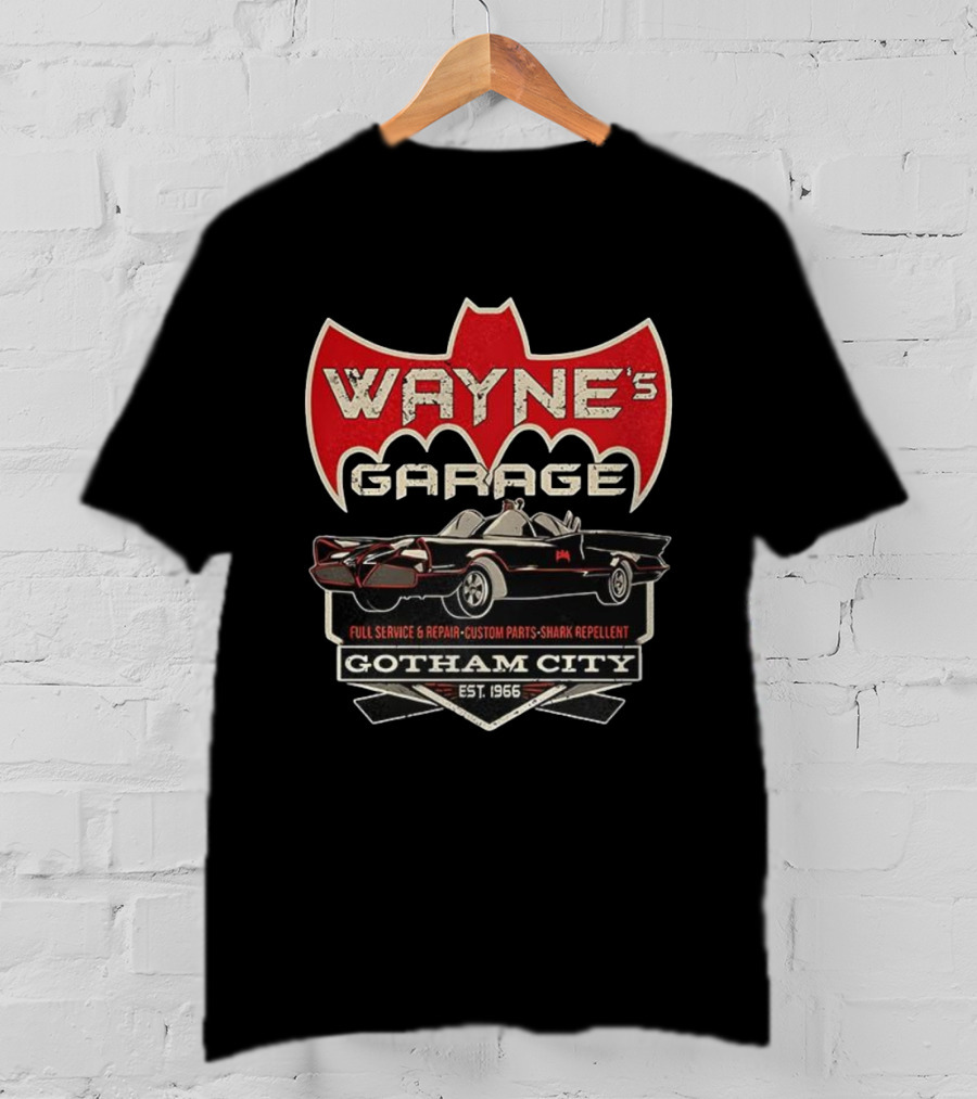 Wayne's Garage Gotham City Full Service Repair Batmobile Custom Parts Est 1966 T-Shirt