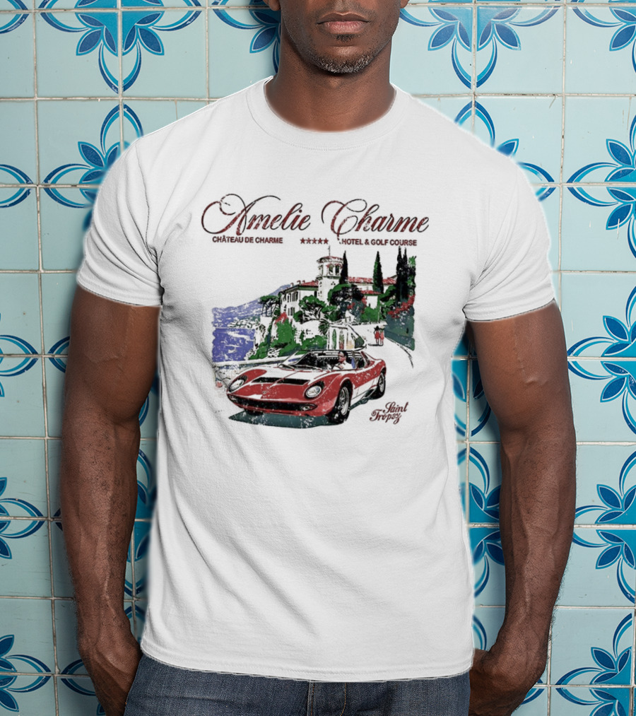 Amelie Charme Chateau Du Charme Saint Tropez Hotel And Golf Course Vintage Car Scenic T-Shirt